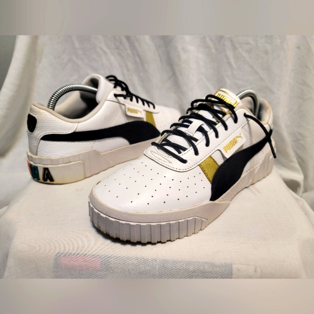 Puma Cali Varsity 37410901 Womens White Leather Lifestyle Sneakers Shoes Sz 9.5